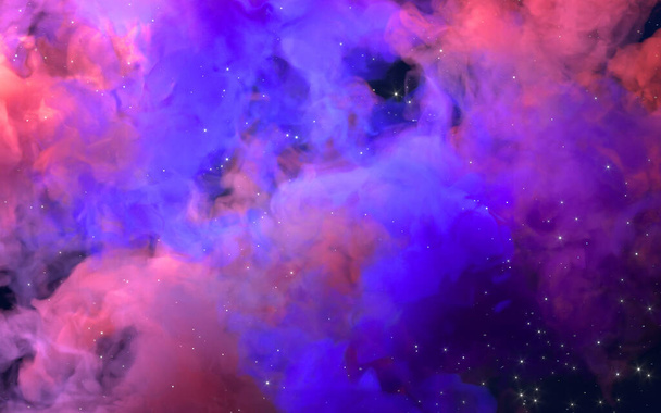 Nebulae and colored smoke, 3d rendering. Computer digital drawing. - Photo, Image
