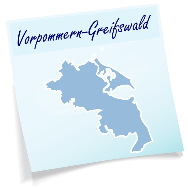 vorpommern-greifswald yapışkan not olarak Haritası - Vektör, Görsel