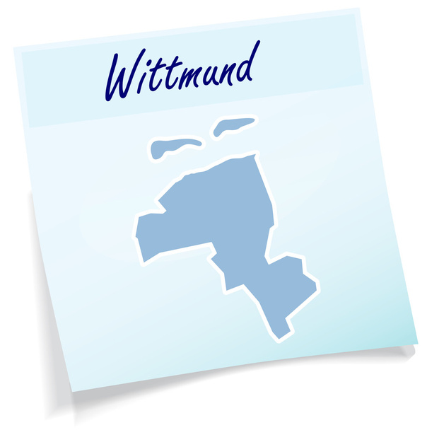 Karte von Wittmund als Haftnotiz - Vektor, Bild