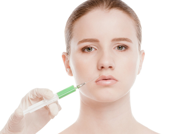 Cosmetic botox injection in face - Fotoğraf, Görsel