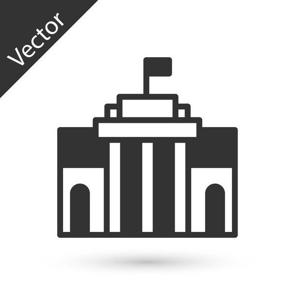 Grey Prado museum icon isolated on white background. Madrid, Spain.  Vector. - Vector, Image