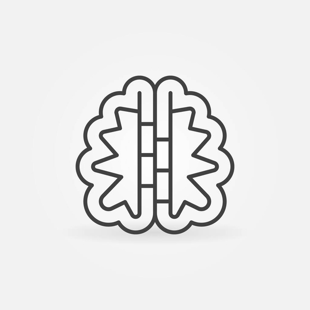 Machine Learning Digital Brain vector concept linear icon - Vetor, Imagem
