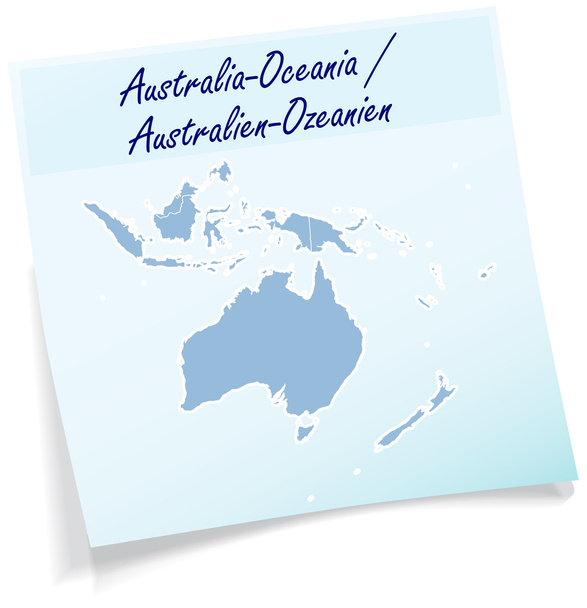 Kartta Australia-Oseania kuin tahmea huomata
 - Vektori, kuva