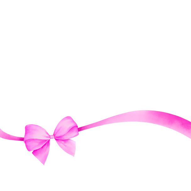 Acuarela de regalo de lazo de cinta rosa con camino de recorte - Foto, imagen