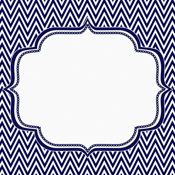 Azul marinho e branco Chevron Zigzag Frame fundo
 - Foto, Imagem