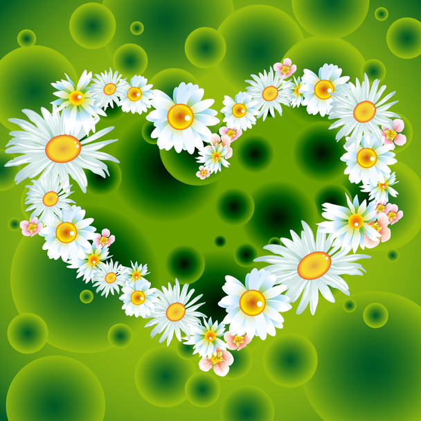 Floral love card - Wektor, obraz