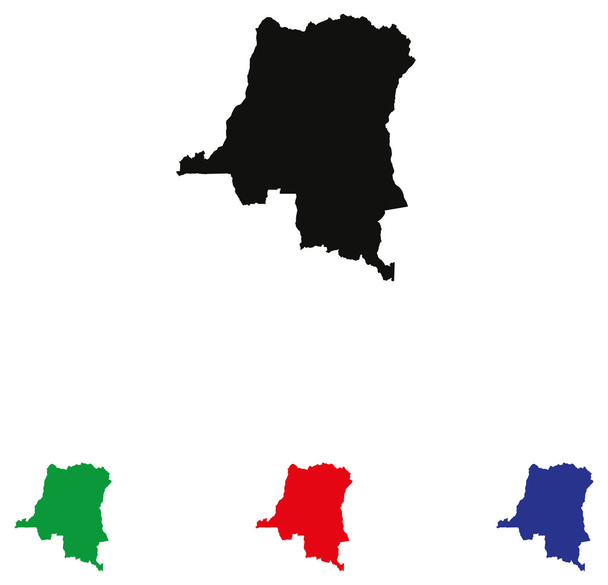 Democratic Republic of the Congo Icon with Four Color Variations - Wektor, obraz