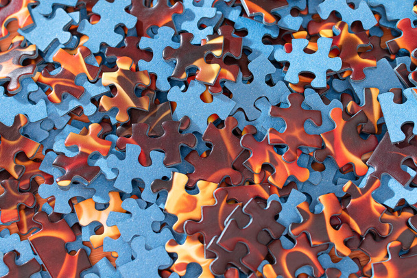 Mixed Jigsaw Puzzle Peaces Background - Foto, Imagen