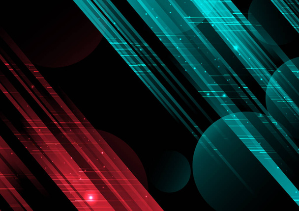 Abstract technology red and blue geometric diagonal overlapping hi speed line movement design background. Vector illustration   - Vektori, kuva