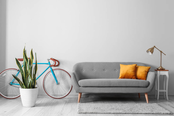 Stylish interior with bicycle in room - Photo, Image