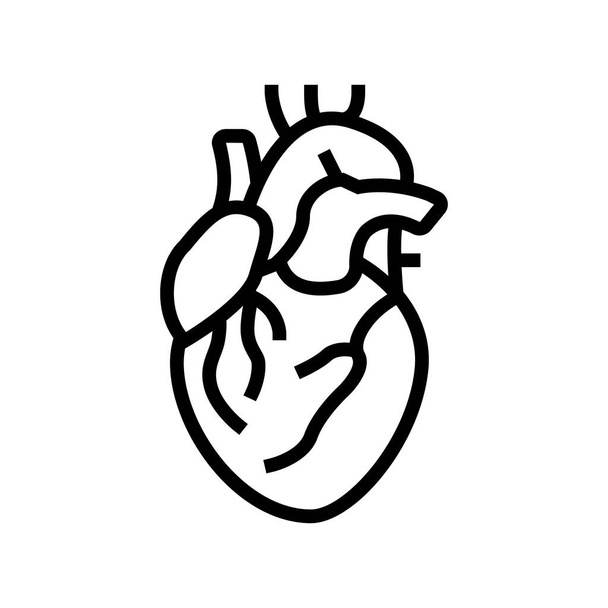 hart menselijk orgaan lijn pictogram vector illustratie - Vector, afbeelding