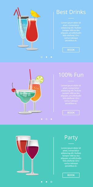 Best Drink Make Party 100 Fun Vector Illustration - Вектор,изображение