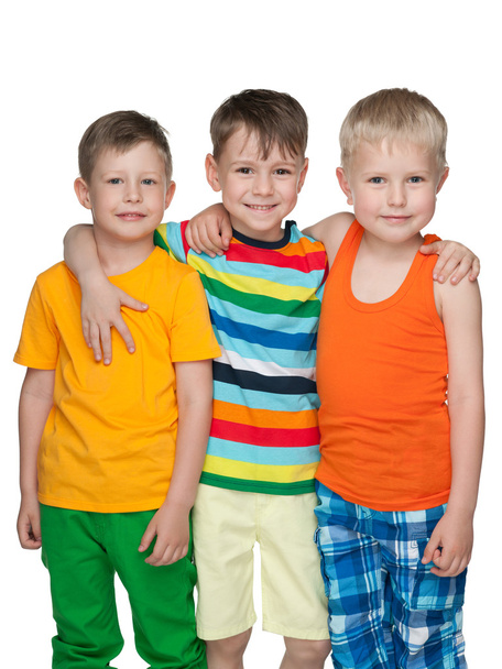 három boldog kis fiú - Fotó, kép