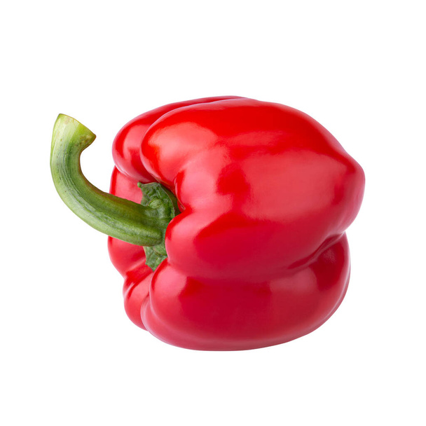 Red Bell Pepper geïsoleerd op een witte achtergrond - Foto, afbeelding