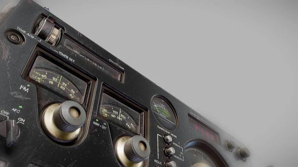 3Dイラストのヴィンテージ古いラジオとともにDOF - 写真・画像