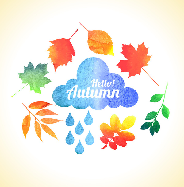 Autumn  illustration of nature - Vector, Imagen