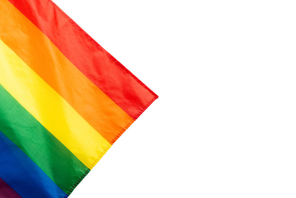 Rainbow flag as a background. Top view. LGBT flag.  - Фото, изображение