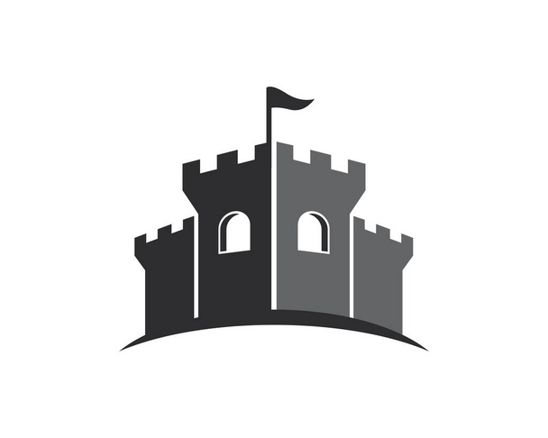 Логотип замка, икона, символ - Вектор,изображение