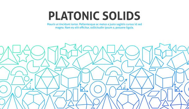 Platonic Solids Outline Concept - Вектор,изображение