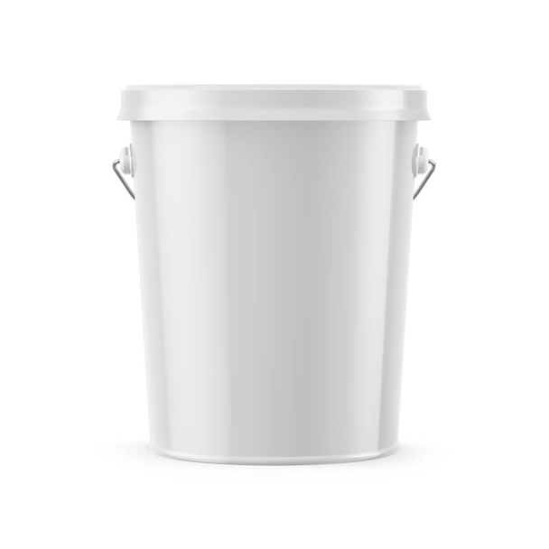 Bucket Mockup 3D Rendering Packaging, White Background - Fotoğraf, Görsel