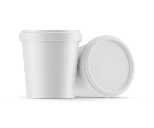 Emballage de rendu 3D Bucket Mockup, fond blanc - Photo, image
