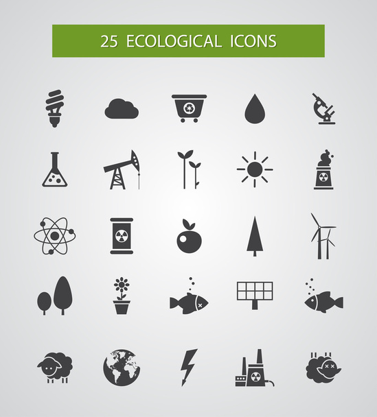 Modern flat design conceptual ecological icons - Wektor, obraz