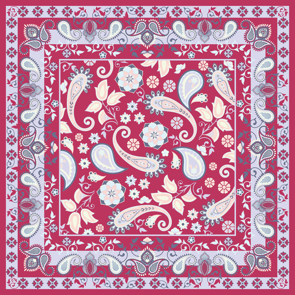 Floral Scarf - Vector, Image