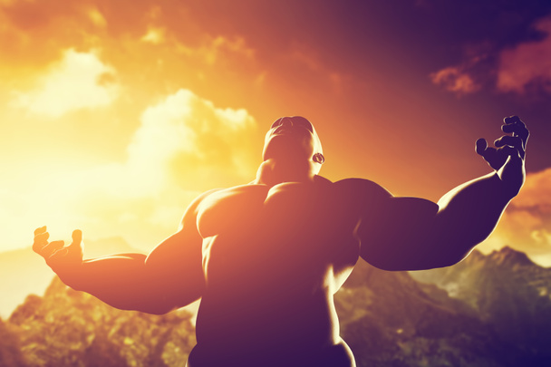 М'язистий сильний герой людини
 - Фото, зображення