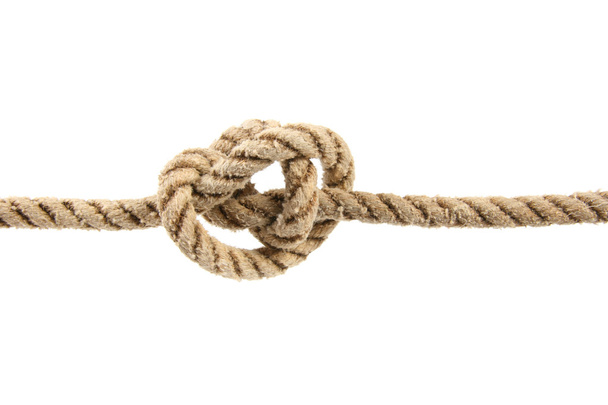 Rope with tied knot - Foto, afbeelding