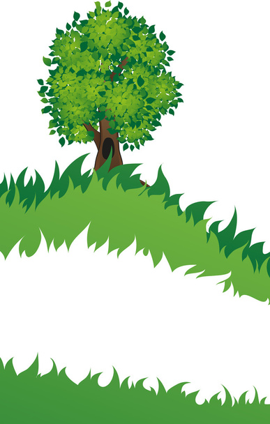 Tree with grass - Vector, Image