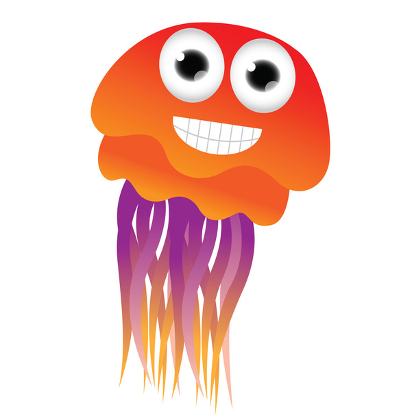 Słodka meduza z kreskówki - Wektor, obraz