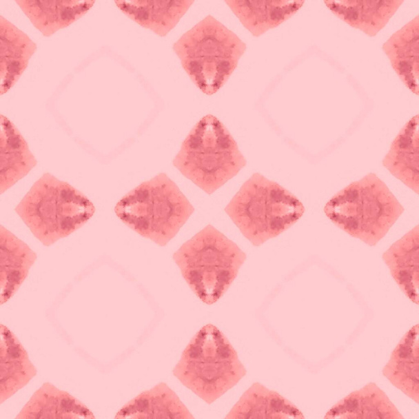 Moroccan Geometric Ornament Print. Arabic Geometric Texture. Pink Arabesque Endless Tile. Indian Floral Ornament. Delicate Girly Pattern Girl. Tribal Girly Flower Tile. Pink Floral Tile - Foto, Bild