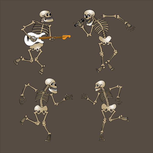 dancing skeleton - Wektor, obraz