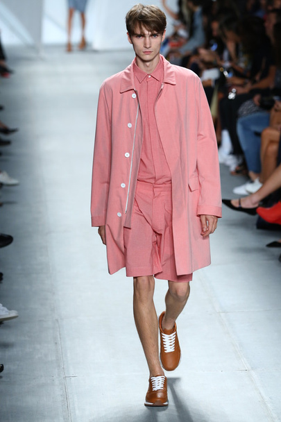Model walks the runway at Lacoste during Mercedes-Benz Fashion Week - 写真・画像