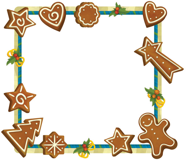 Cartoon Christmas frame - Фото, изображение