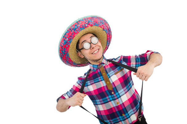 Funny mexican with sombrero in concept - 写真・画像