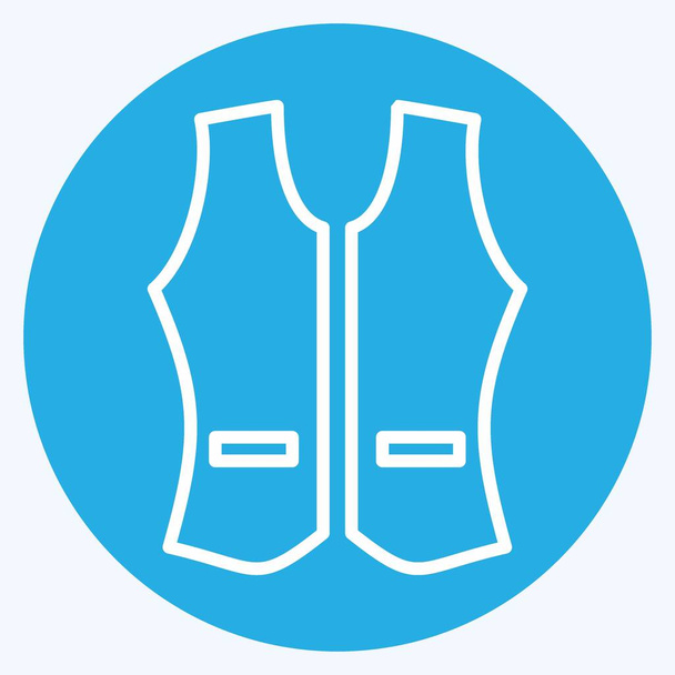 Icoon Vest 1 - Blauwe Ogen Stijl, Eenvoudige illustratie, Bewerkbare slag, Ontwerp sjabloon vector, Goed voor prints, posters, advertenties, aankondigingen, info graphics, etc. - Vector, afbeelding