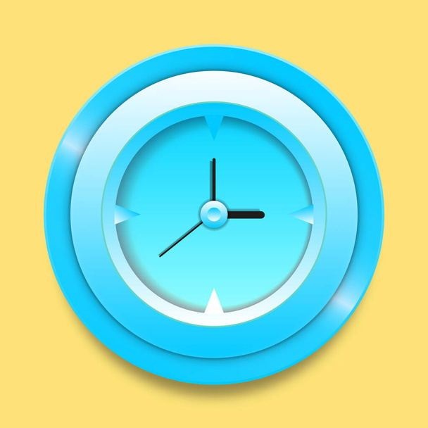 round wall clock 3d icon - Vector, afbeelding