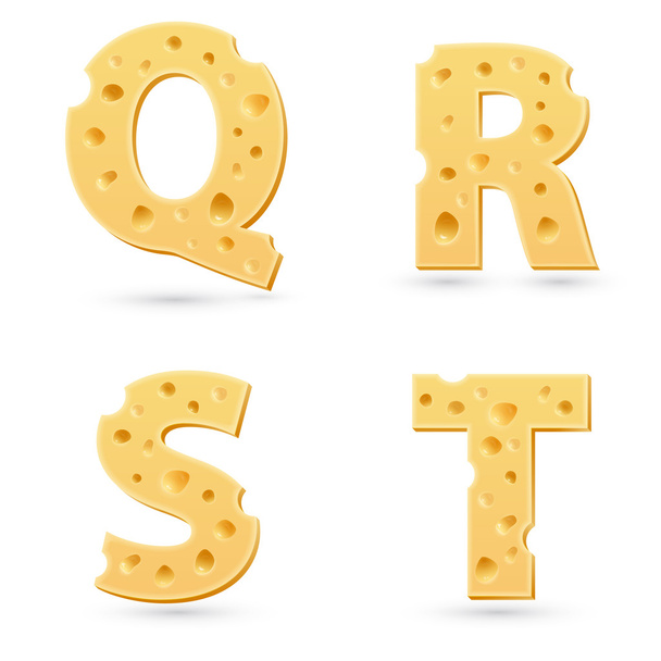 Set of cheese letters. - Vektori, kuva