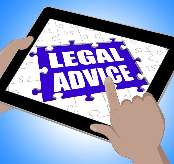 Assessoria Jurídica Tablet mostra Advogado Online Ajuda
 - Foto, Imagem