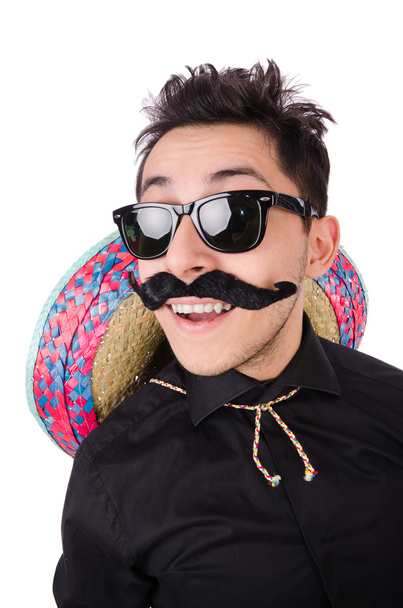 Grappig Mexicaans met sombrero in concept - Foto, afbeelding