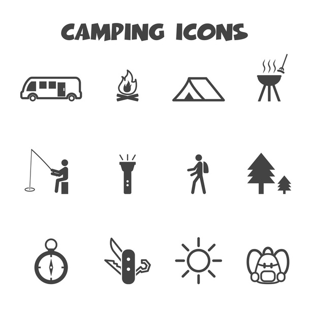 camping icons - Vettoriali, immagini