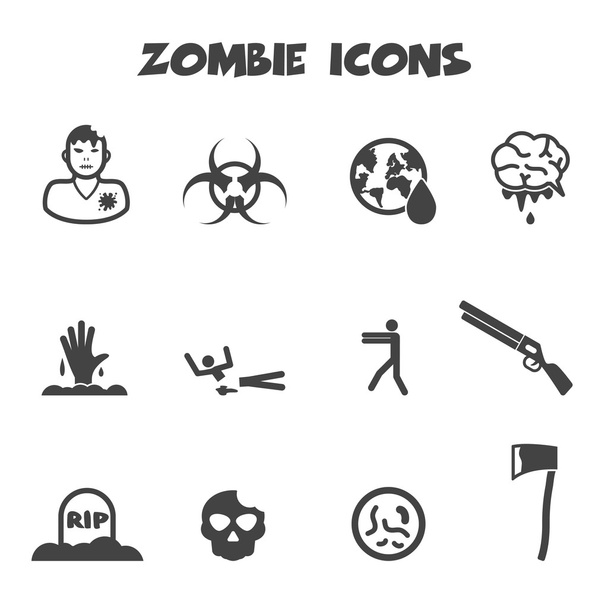 Zombie pictogrammen - Vector, afbeelding