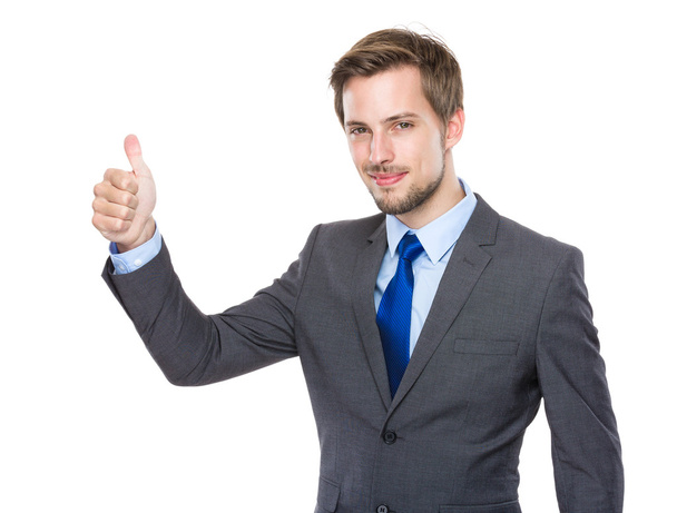 Caucasian businessman with thumb up - Photo, image