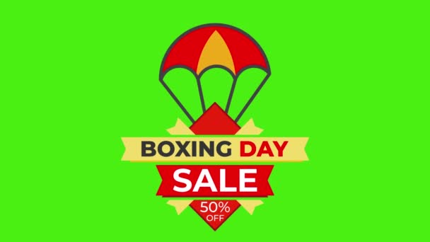 boxing day sale promotion on green background - Footage, Video