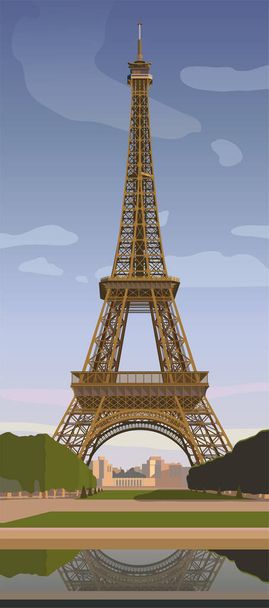 Eiffel-torony Párizsban. Párizs szimbóluma. Vektor. - Vektor, kép