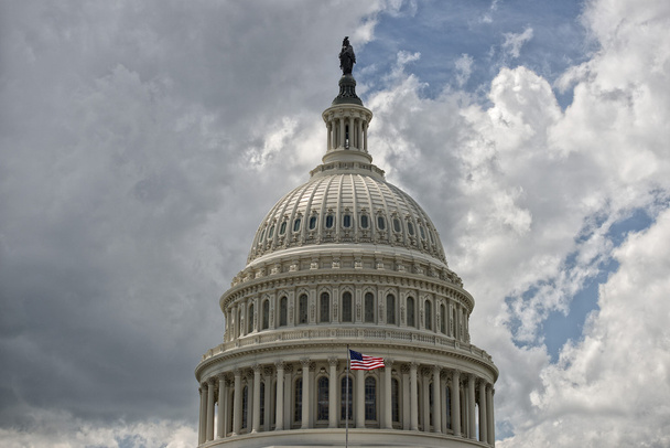Washington DC Capitole détail sur ciel nuageux
 - Photo, image