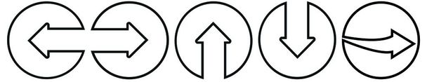 Icono de flecha de contorno listo para modificar. Puede ser utilizado para sitios web. - Vector, Imagen