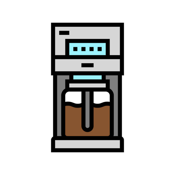 drip coffee brewing machine color icon vector illustration - Vector, Image
