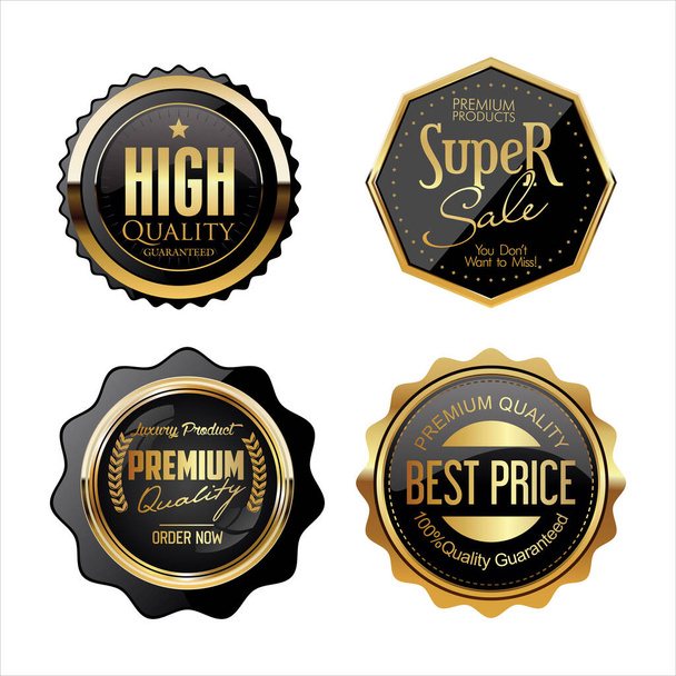 Collection of golden badges and labels - Vector, afbeelding